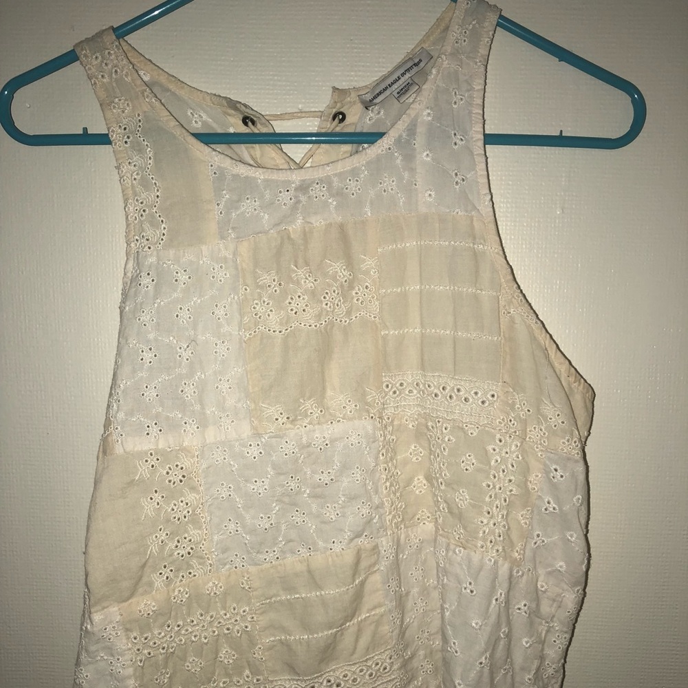 Floral Patched Tan Tank Top
